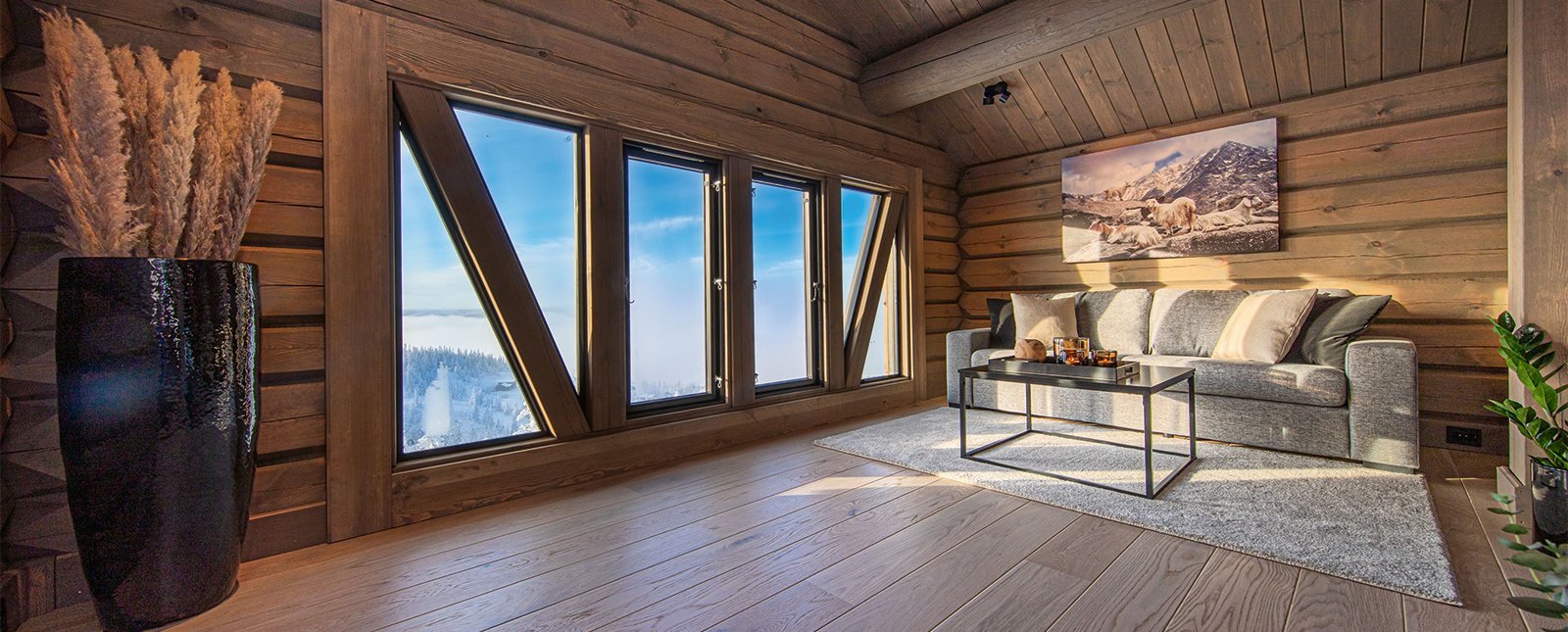 Oj! Design Blockhütten haben dank dem Osmo Dekorwachs in einem Sonderfarbton ein gemütliches Ambiente.