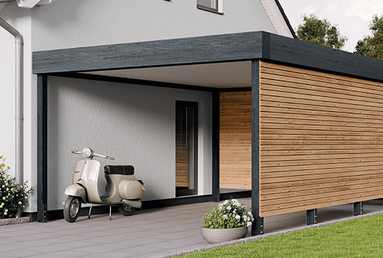 Osmo Fassadenprofil Black Stripe für das Carport