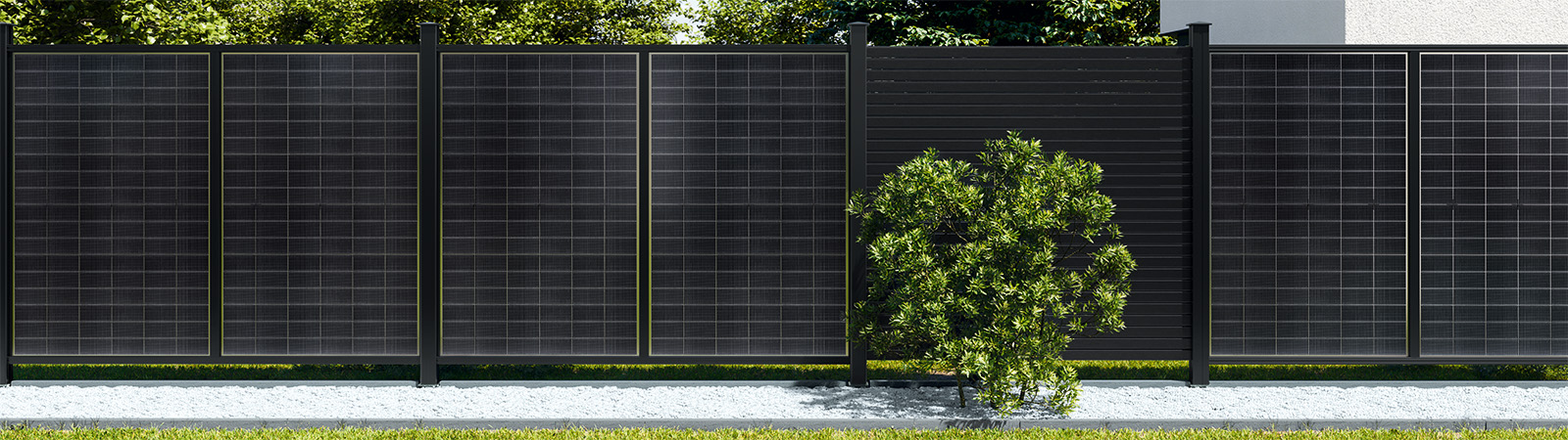 Osmo Sichtblende SOLAR-FENCE mit Aluminiumpfosten in Anthrazit - nachhaltig und energiesparend